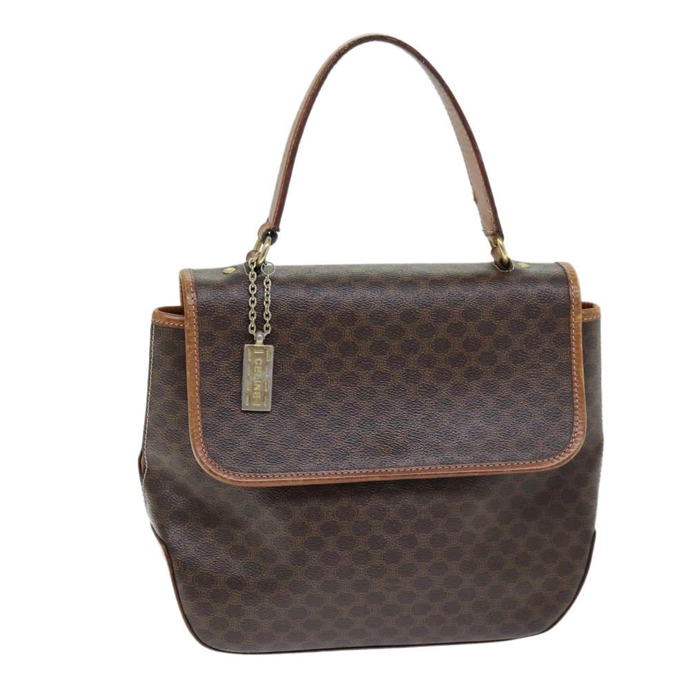 CELINE Macadam Canvas Hand Bag PVC Brown Auth 73419 - Picture 1 of 16